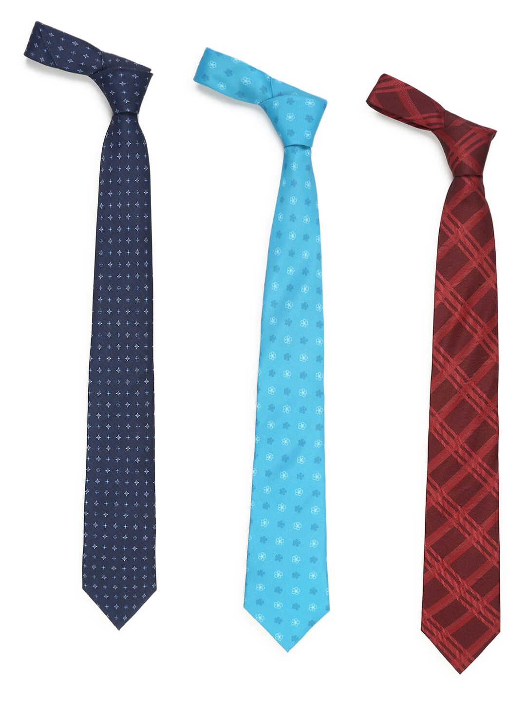 

Tossido Men Pack of 3 Printed Broad Tie, Blue