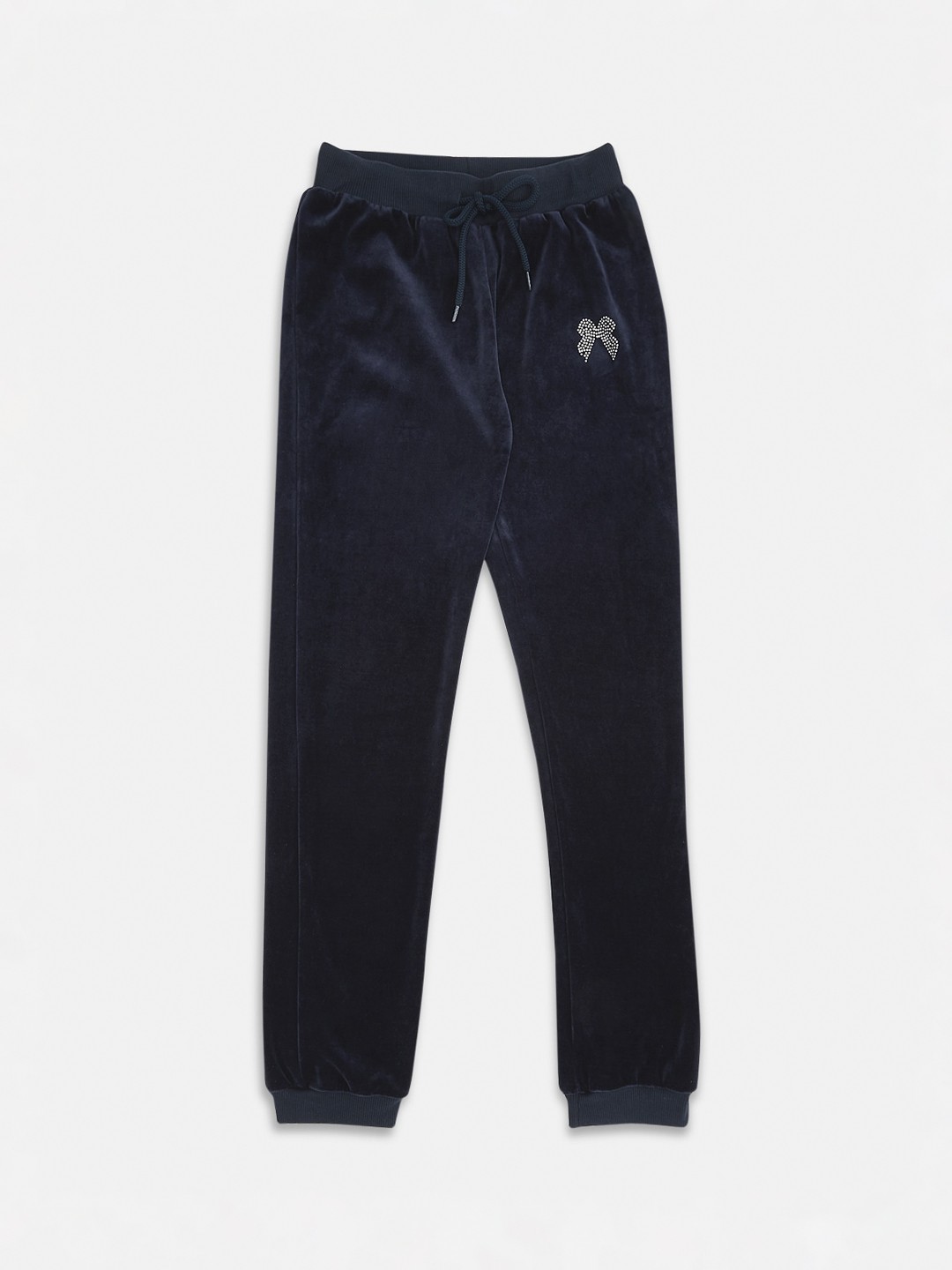 

Pantaloons Junior Girls Navy Blue Solid Pure Cotton Track Pants