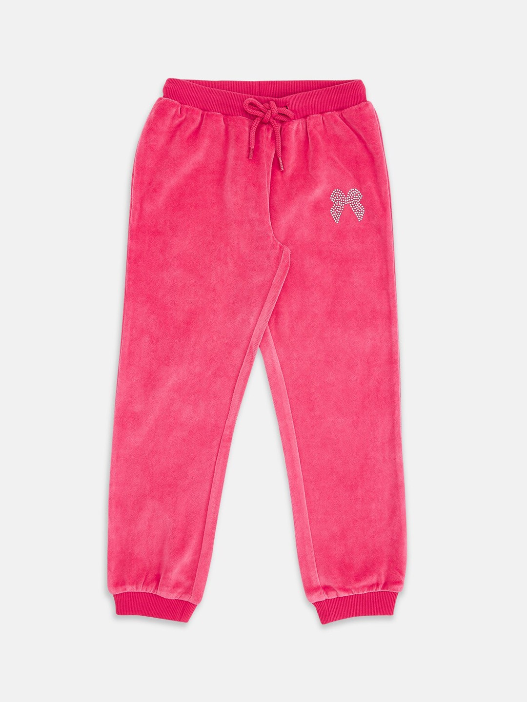 

Pantaloons Junior Girls Pink Solid Pure Cotton Joggers