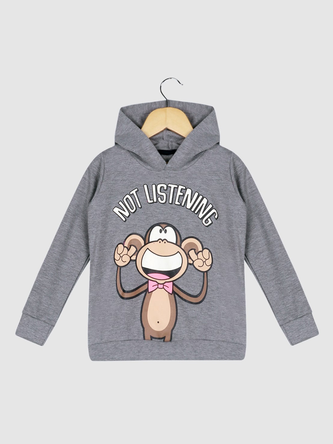 

Lazy Shark Boys Grey Printed Hooded Sweatshirt