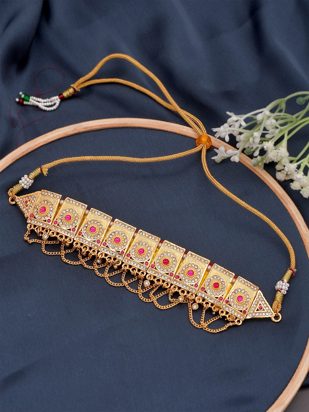 

Silvermerc Designs Gold-Plated & Pink Brass Handcrafted Necklace