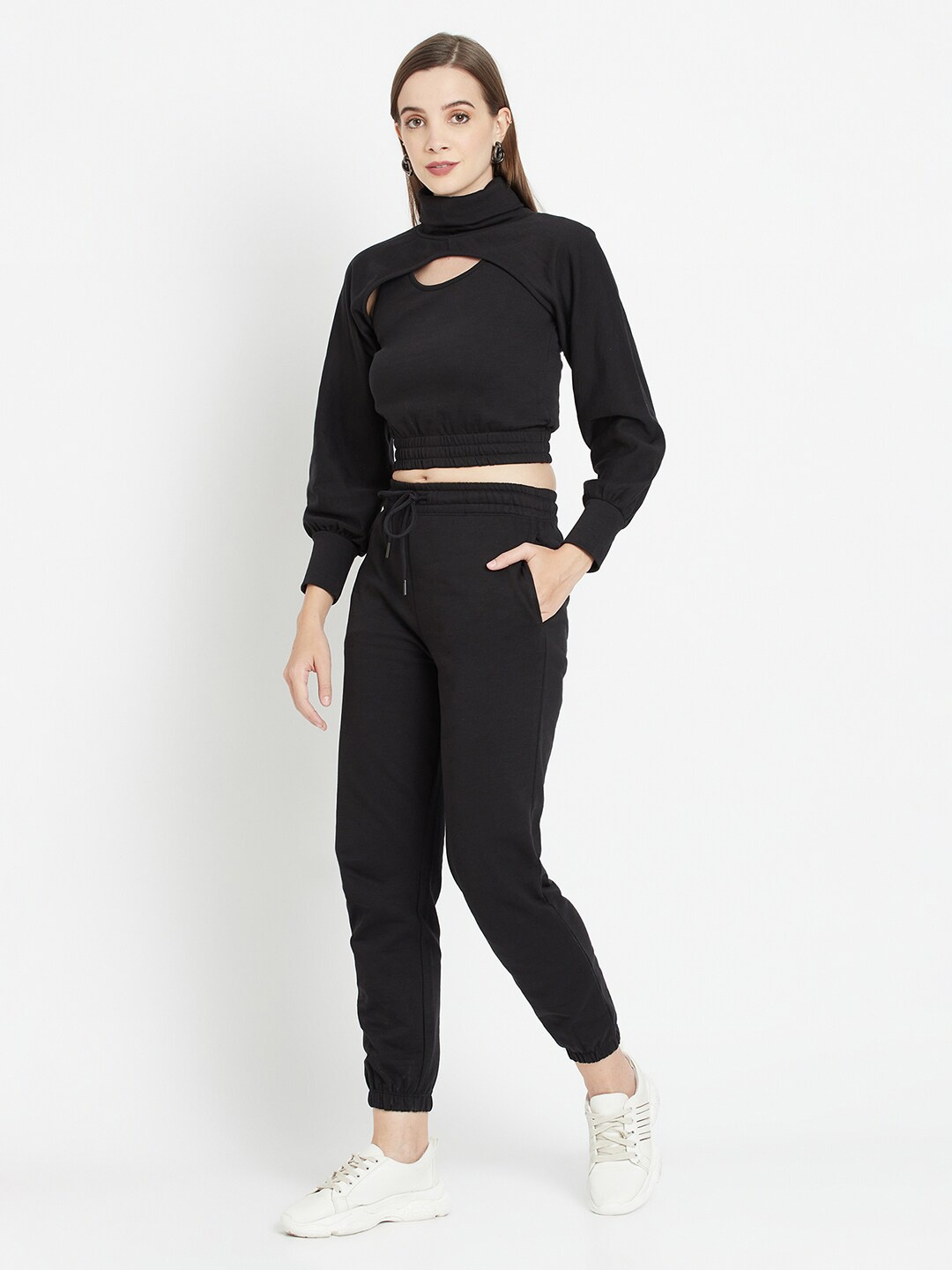 

iki chic Women Black Top with Pyjamas With Shrug