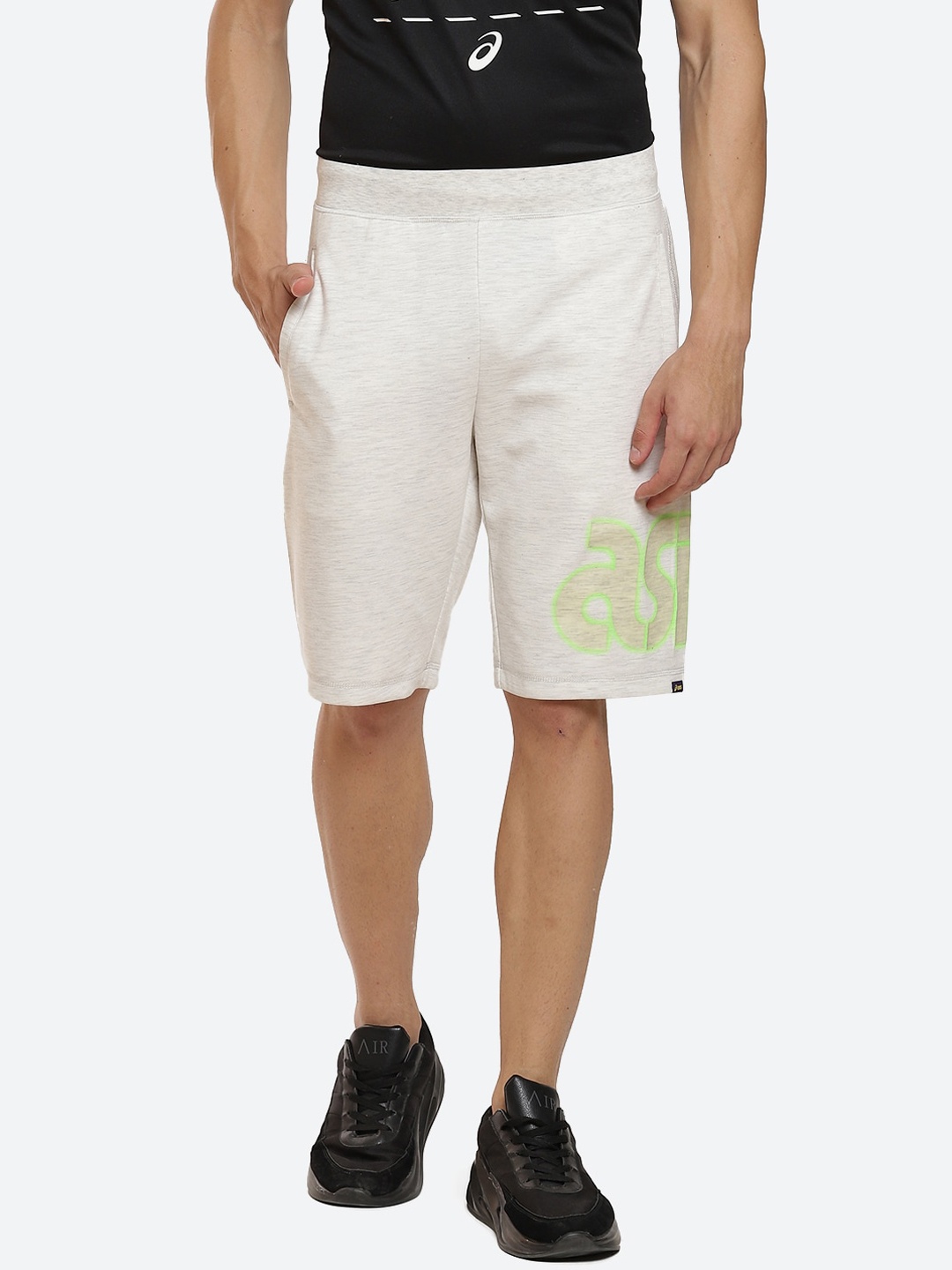 

ASICS Men Off White M Typography Printed Regular Walking Shorts
