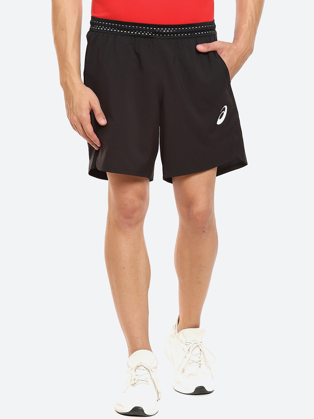 

ASICS Men Black Sports Running Shorts ROAD 2-N-1 7IN