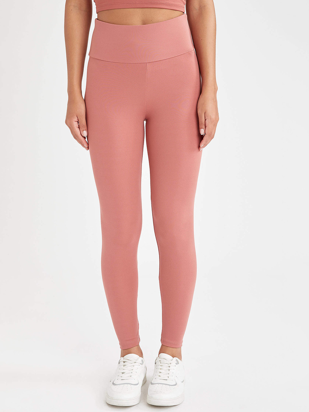 

DeFacto Women Peach-Coloured Solid Extra Slim Fit Ankle Length Leggings