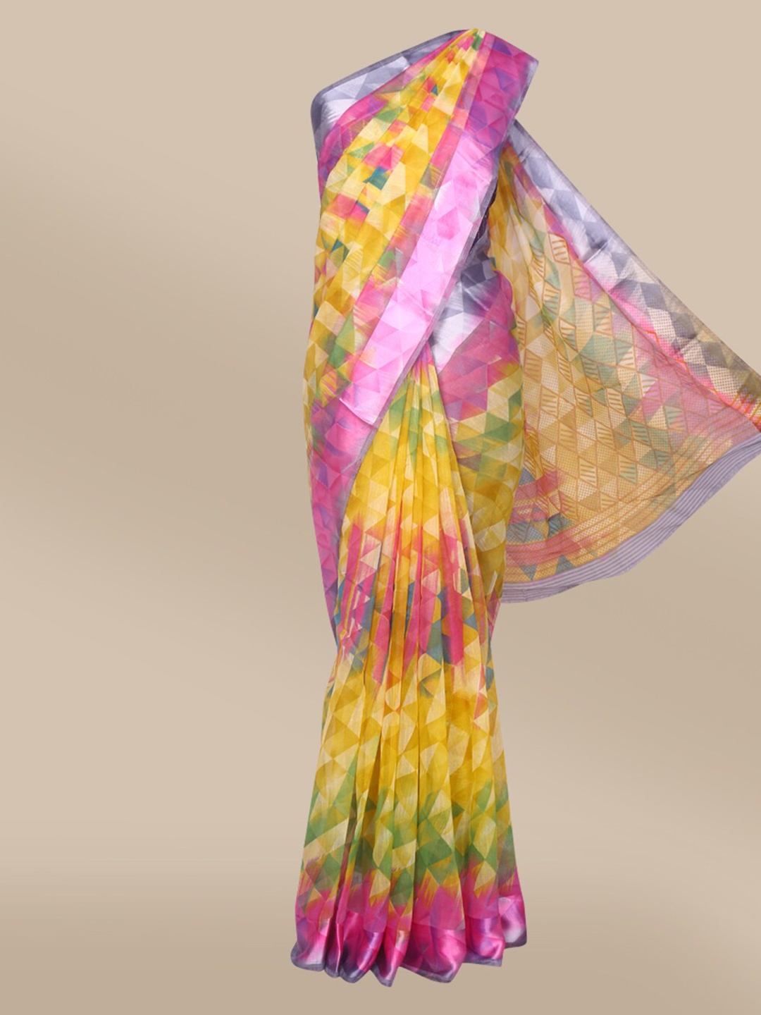 

The Chennai Silks Yellow & Magenta Bhagalpuri Saree