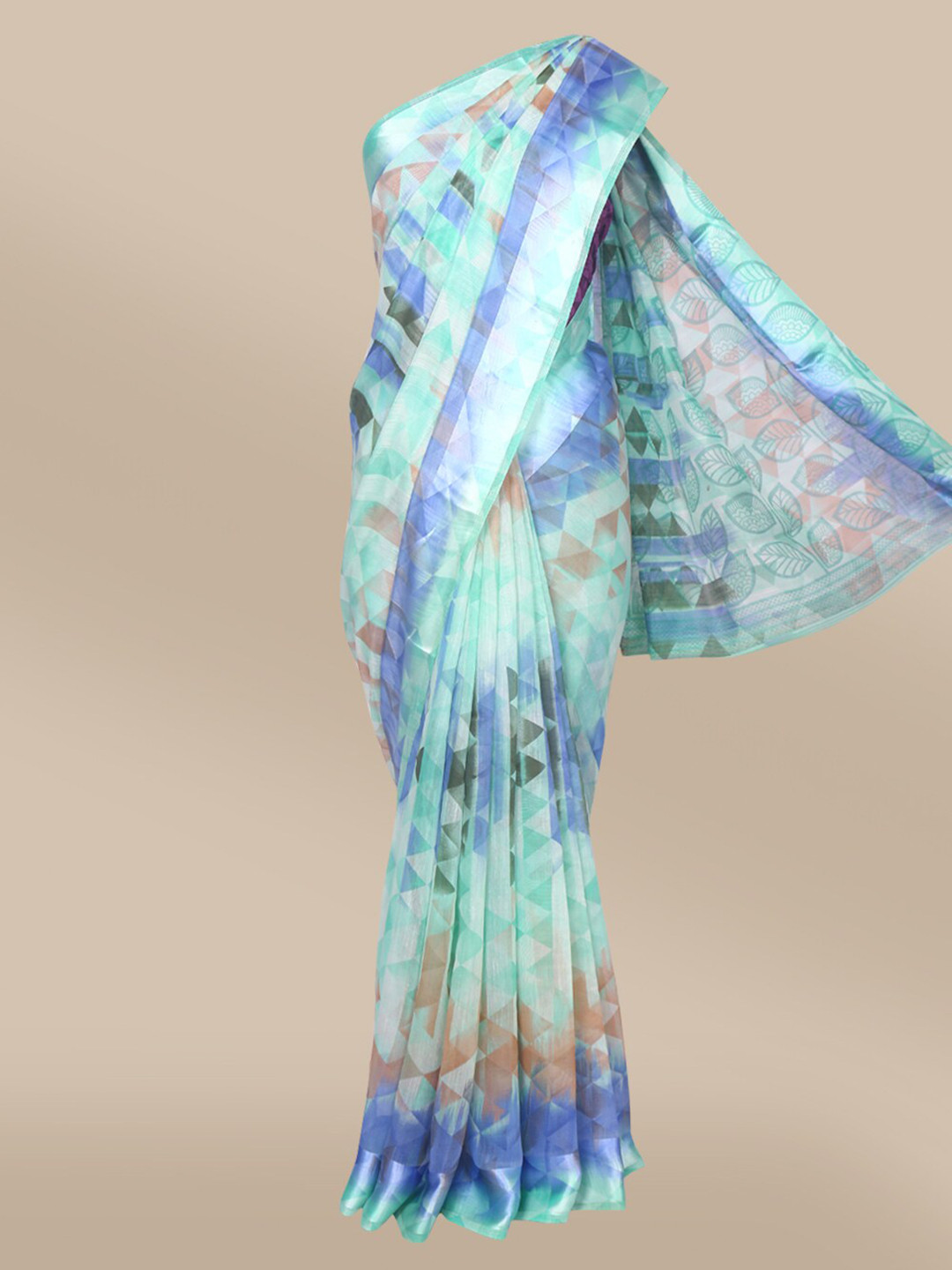 

The Chennai Silks Green & Blue Fusion Bhagalpuri Saree