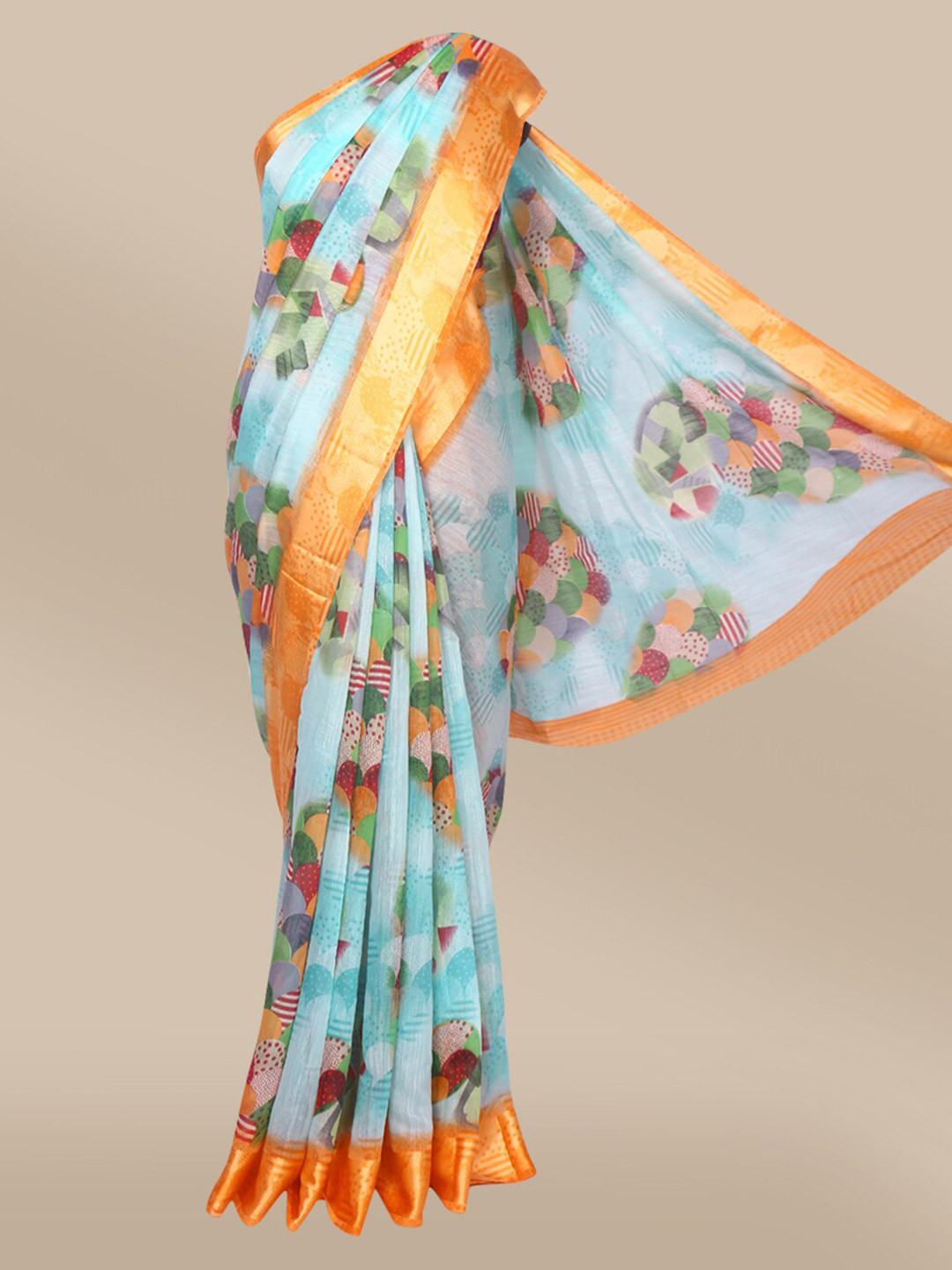 

The Chennai Silks Blue & Green Fusion Bhagalpuri Saree