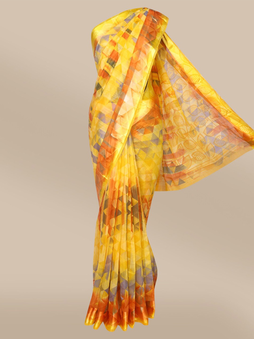 

The Chennai Silks Yellow & Orange Bhagalpuri Saree