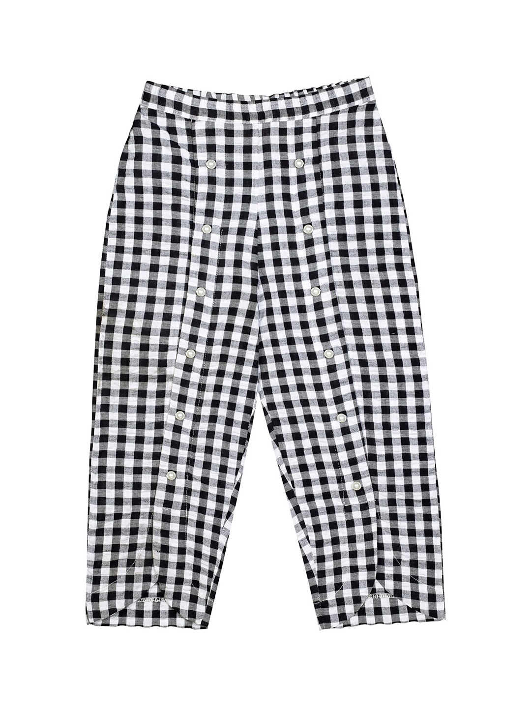 

Budding Bees Girls Black Checked Trousers