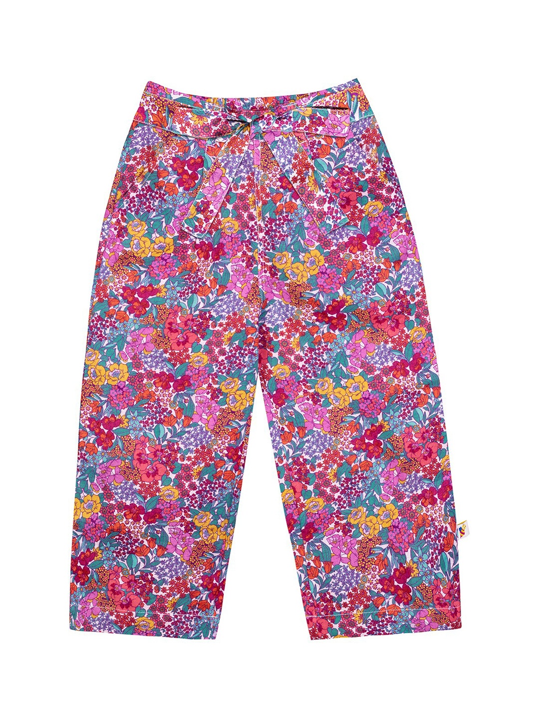 

Budding Bees Girls Magenta Floral Printed Peg Trousers