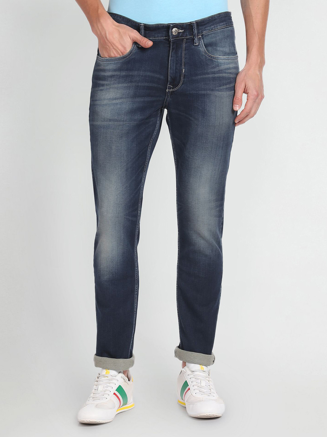 

U.S. Polo Assn. Denim Co. Men Blue Slim Fit Heavy Fade Jeans