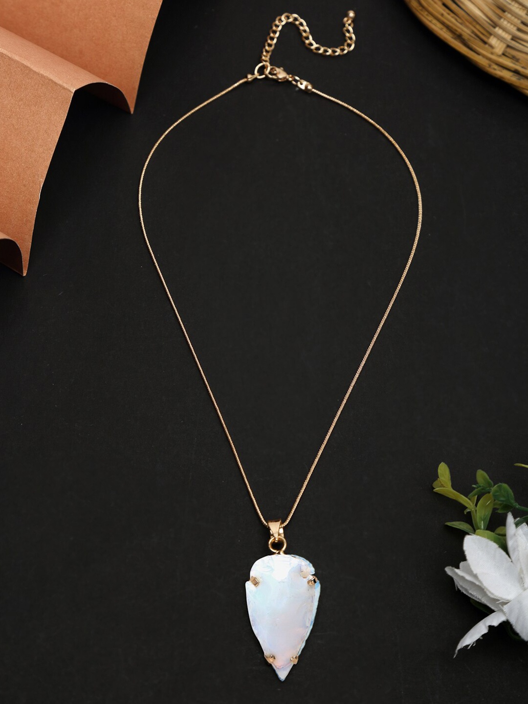 

Madame Gold-Toned & Blue Rose Gold-Plated Necklace