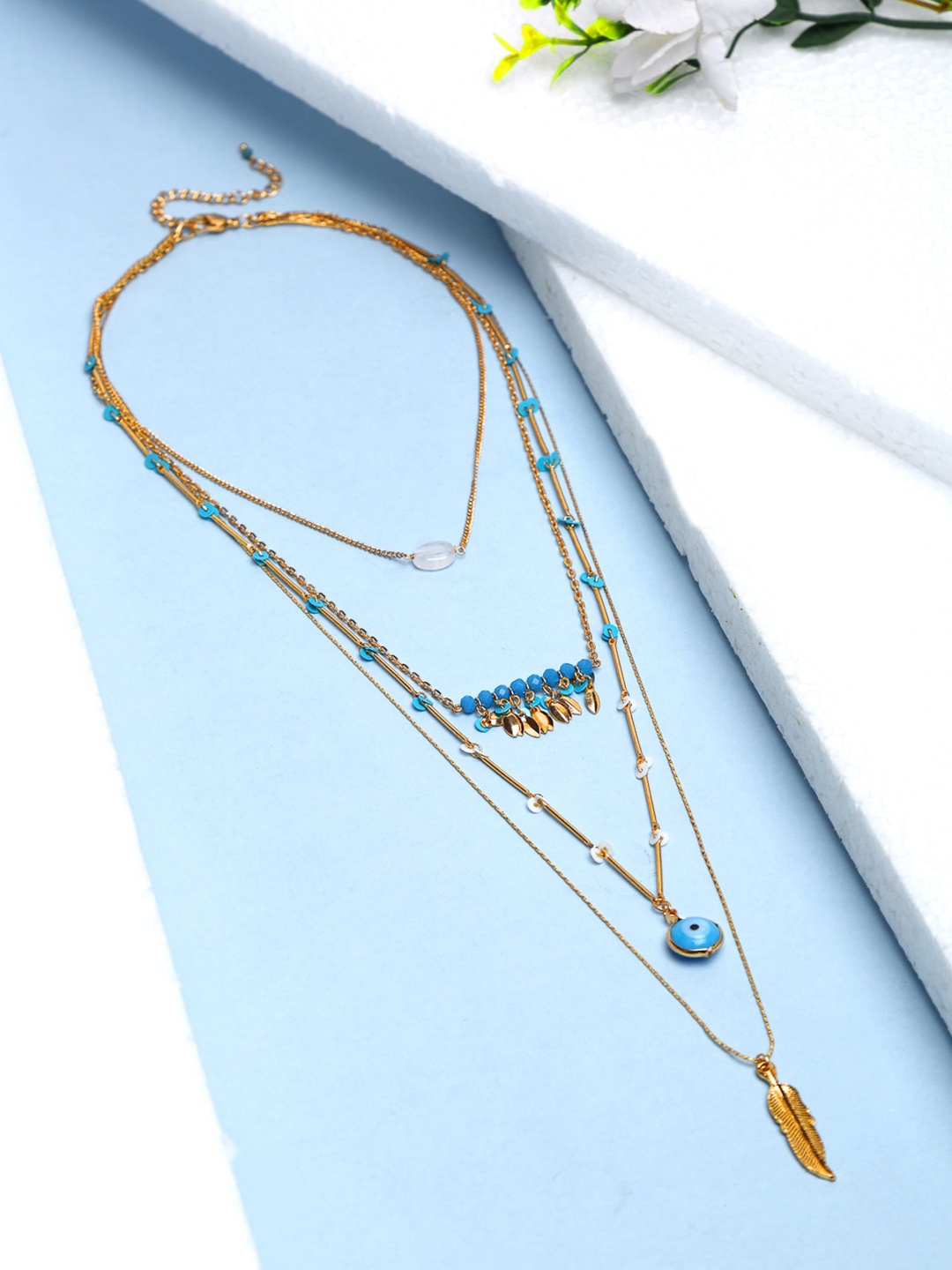 

Madame Rose Gold & Blue Rose Gold-Plated Layered Chain