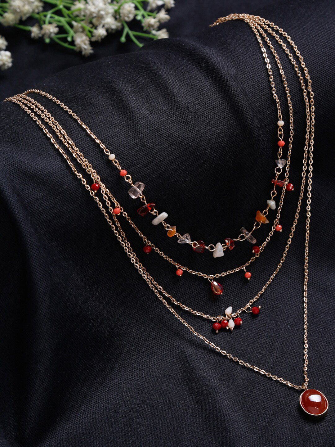 

Madame Rose Gold & Red Rose Gold-Plated Necklace