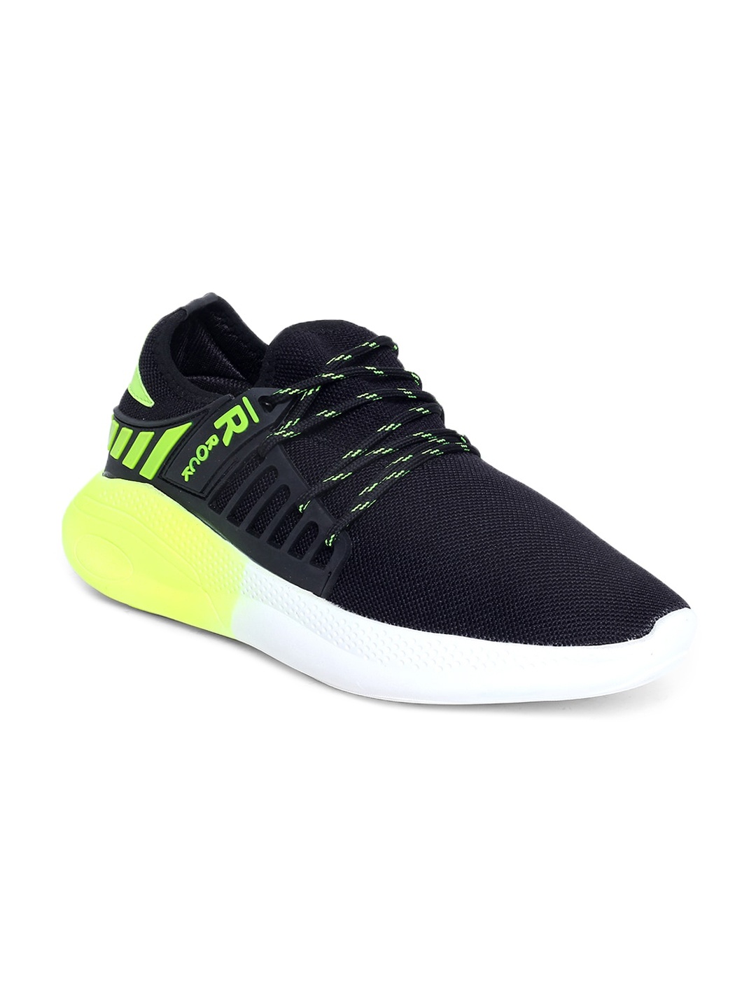 

MUTAQINOTI Men Black Woven Design Sneakers