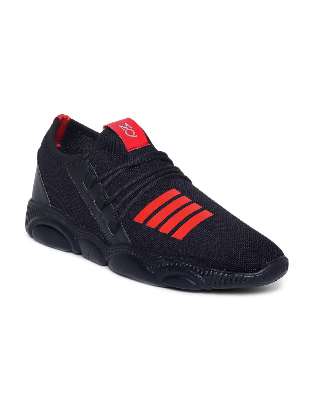 

MUTAQINOTI Men Black Striped Sneakers