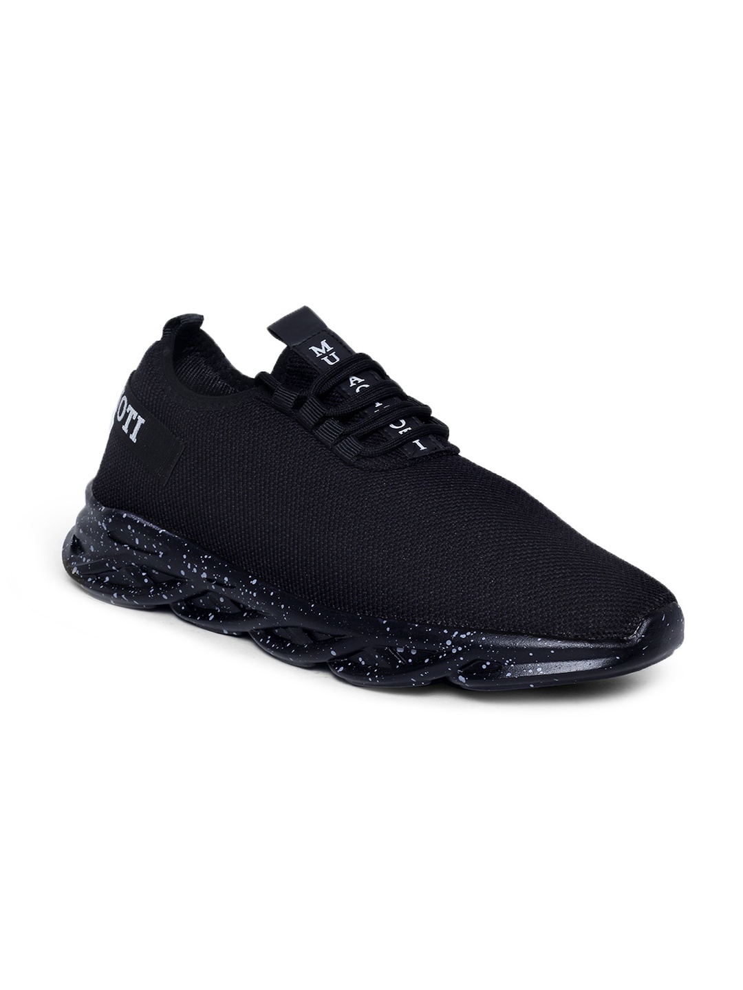 

MUTAQINOTI Men Black Textured Sneakers