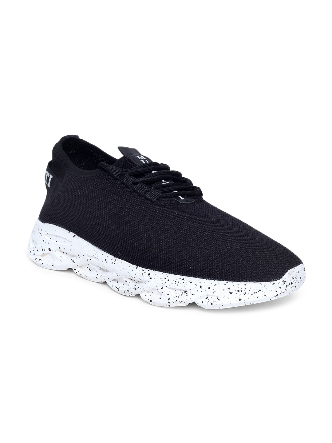 

MUTAQINOTI Men Black Woven Design Sneakers