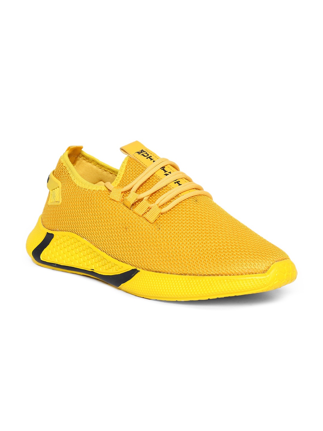 

MUTAQINOTI Men Yellow Woven Design Sneakers