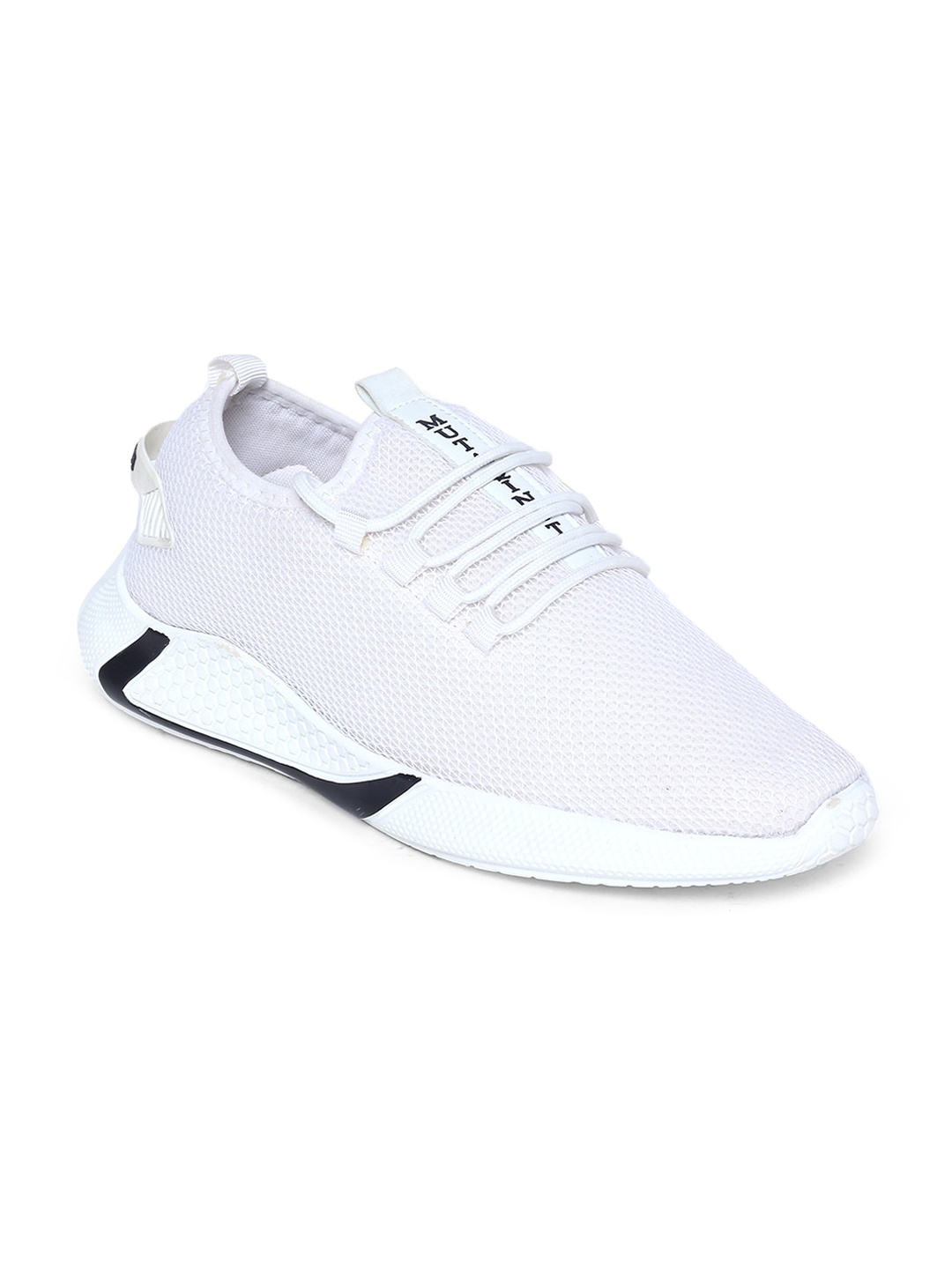 

MUTAQINOTI Men White Woven Design Sneakers