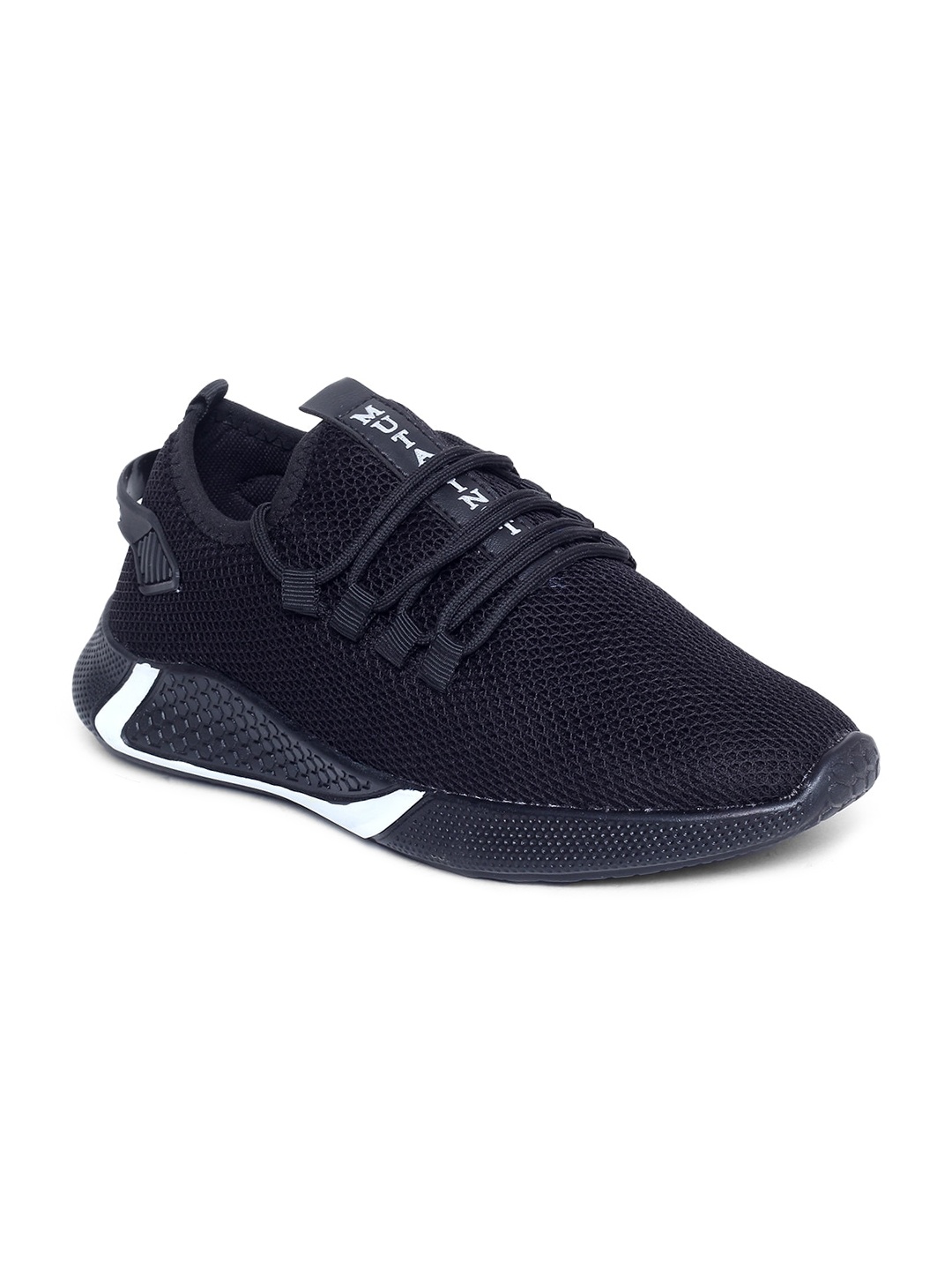

MUTAQINOTI Men Black Woven Design Sneakers
