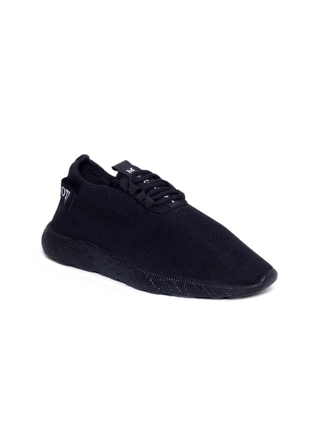

MUTAQINOTI Men Black Woven Design Sneakers