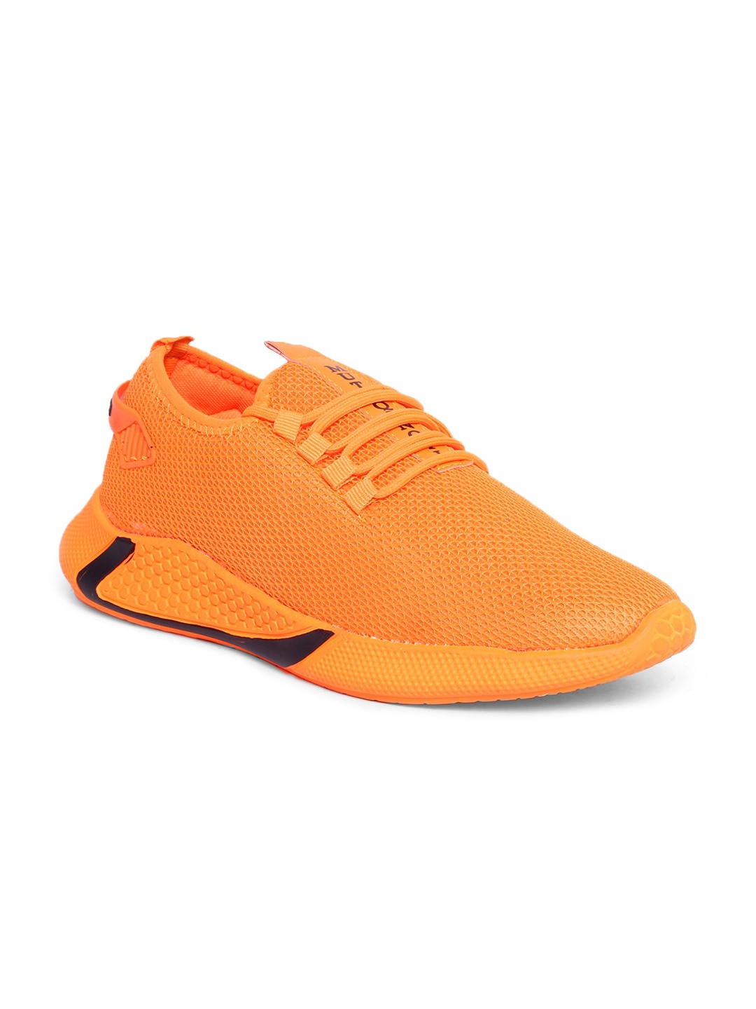 

MUTAQINOTI Men Orange Woven Design Sneakers