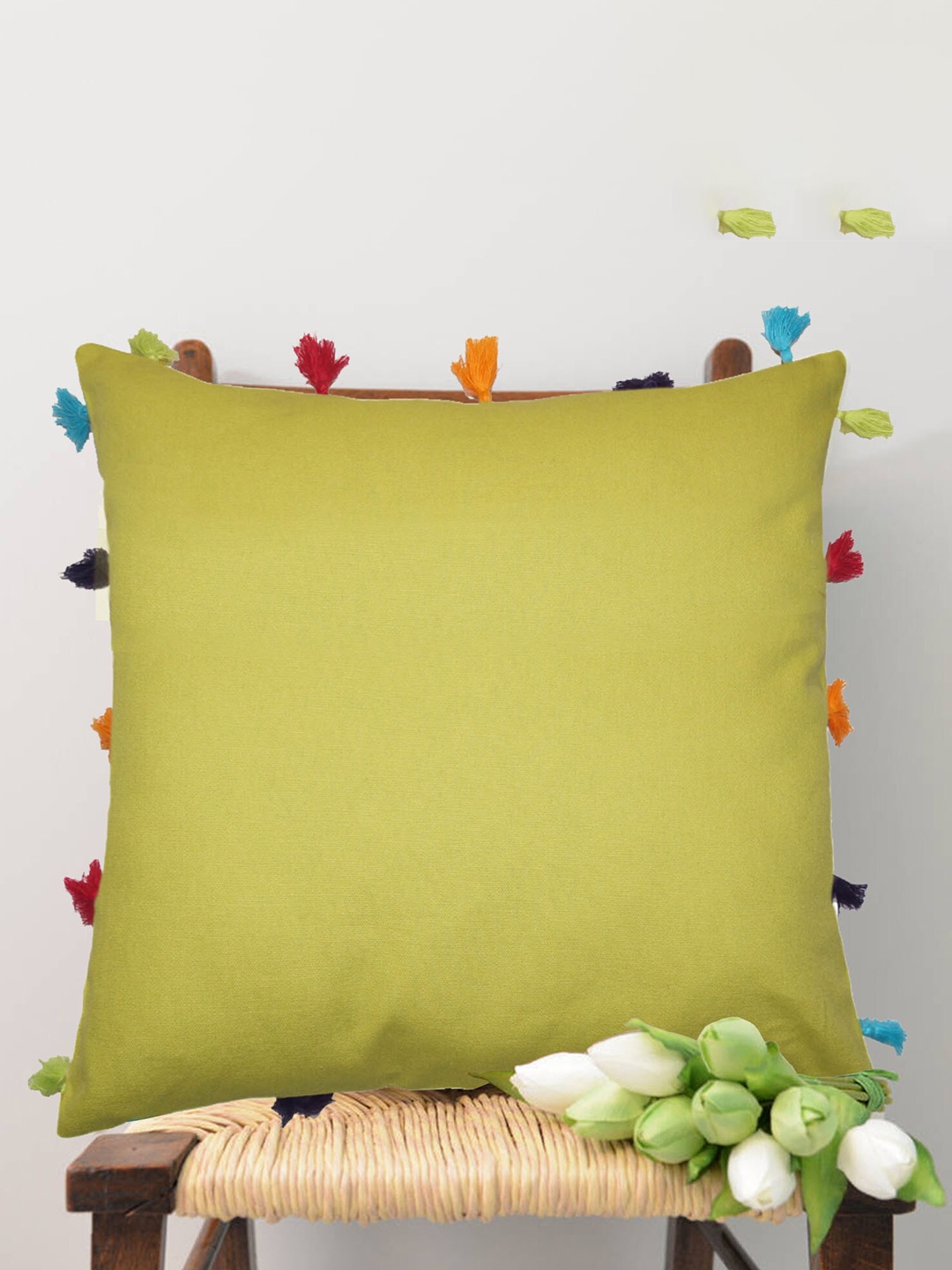 

Lushomes Yellow Set of 5 Square Cushion Covers