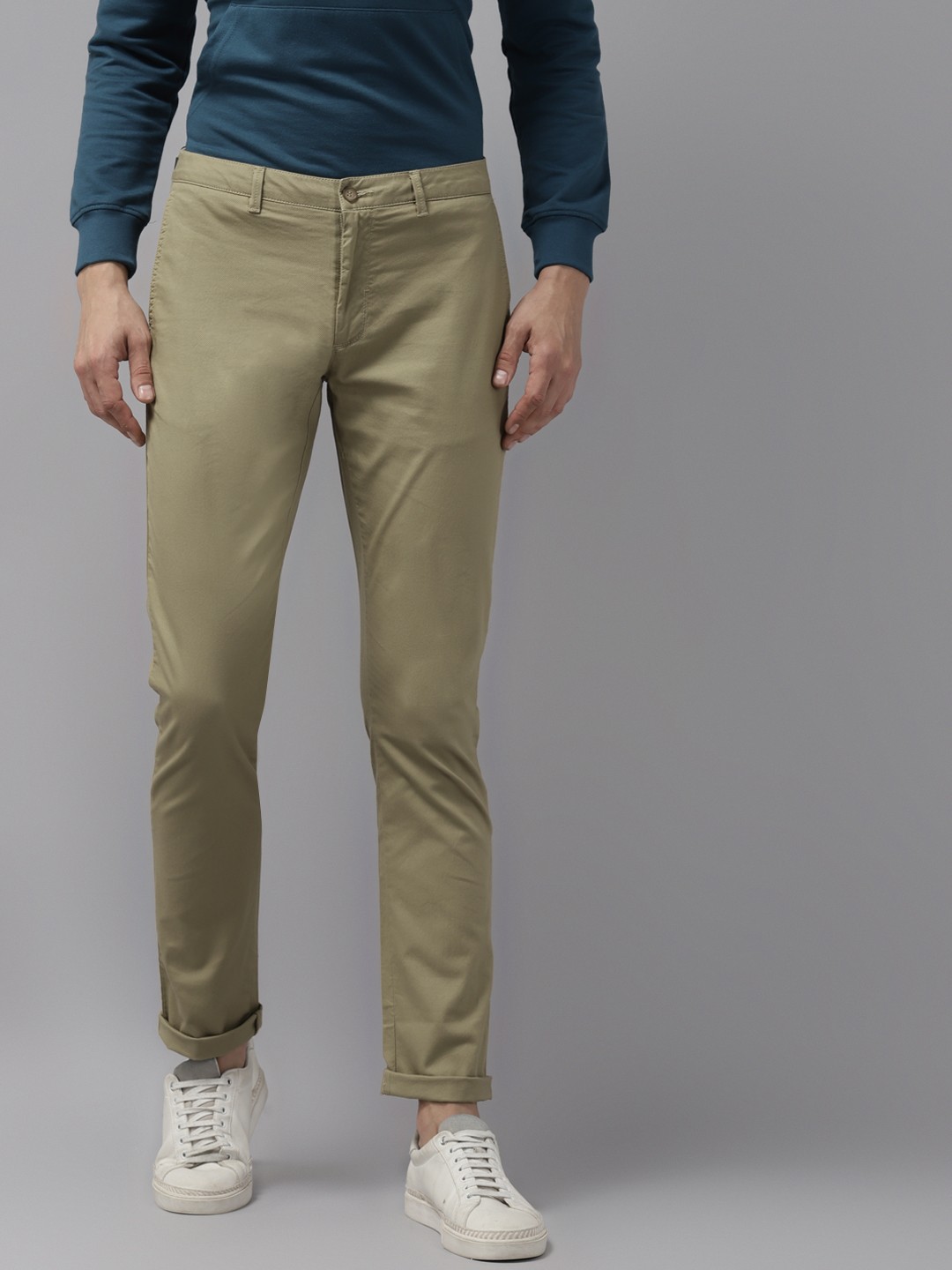

Blackberrys Men Beige B-95 Slim Fit Chinos Trousers