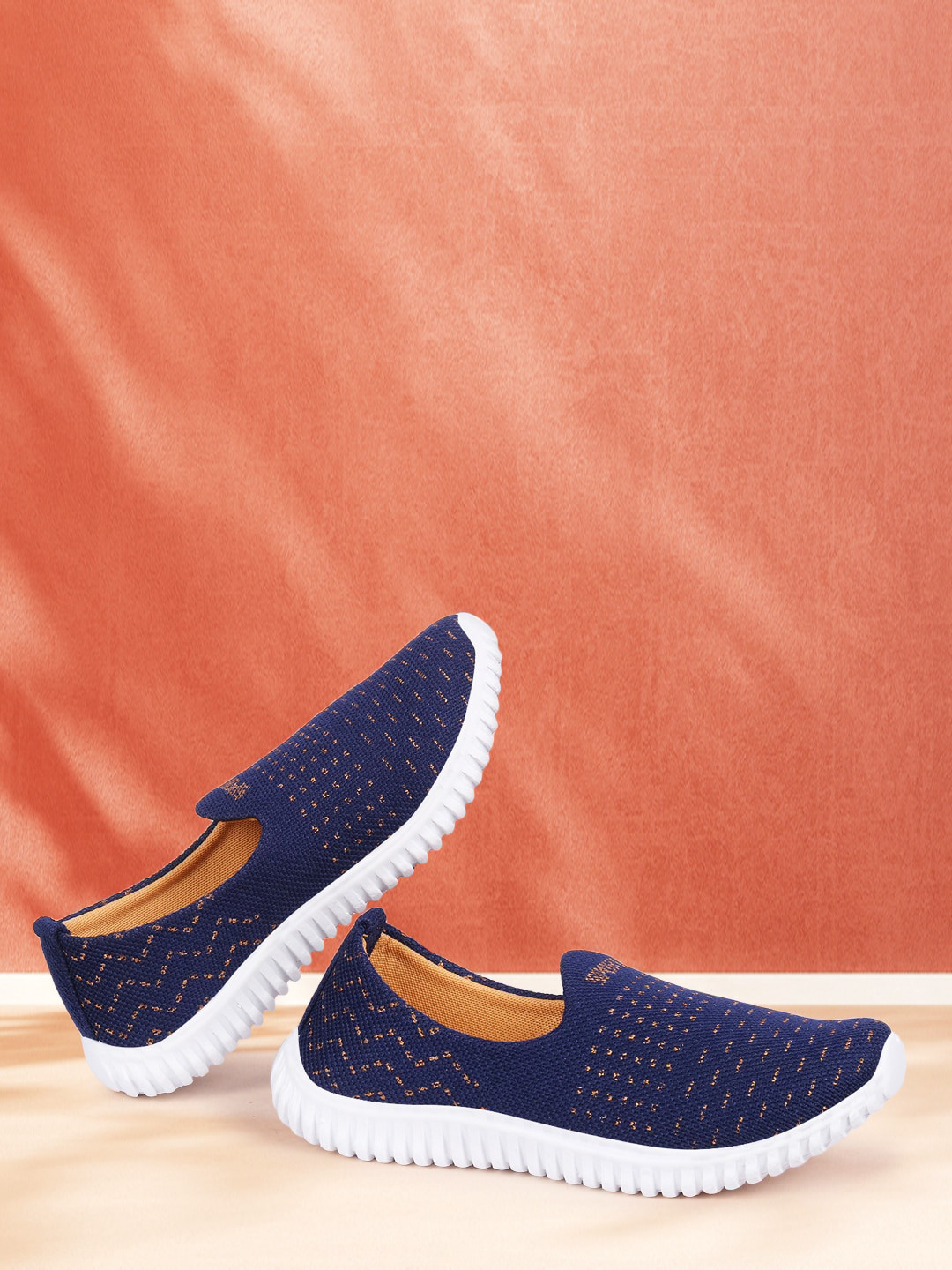 

Longwalk Women Blue Woven Design Slip-On Sneakers