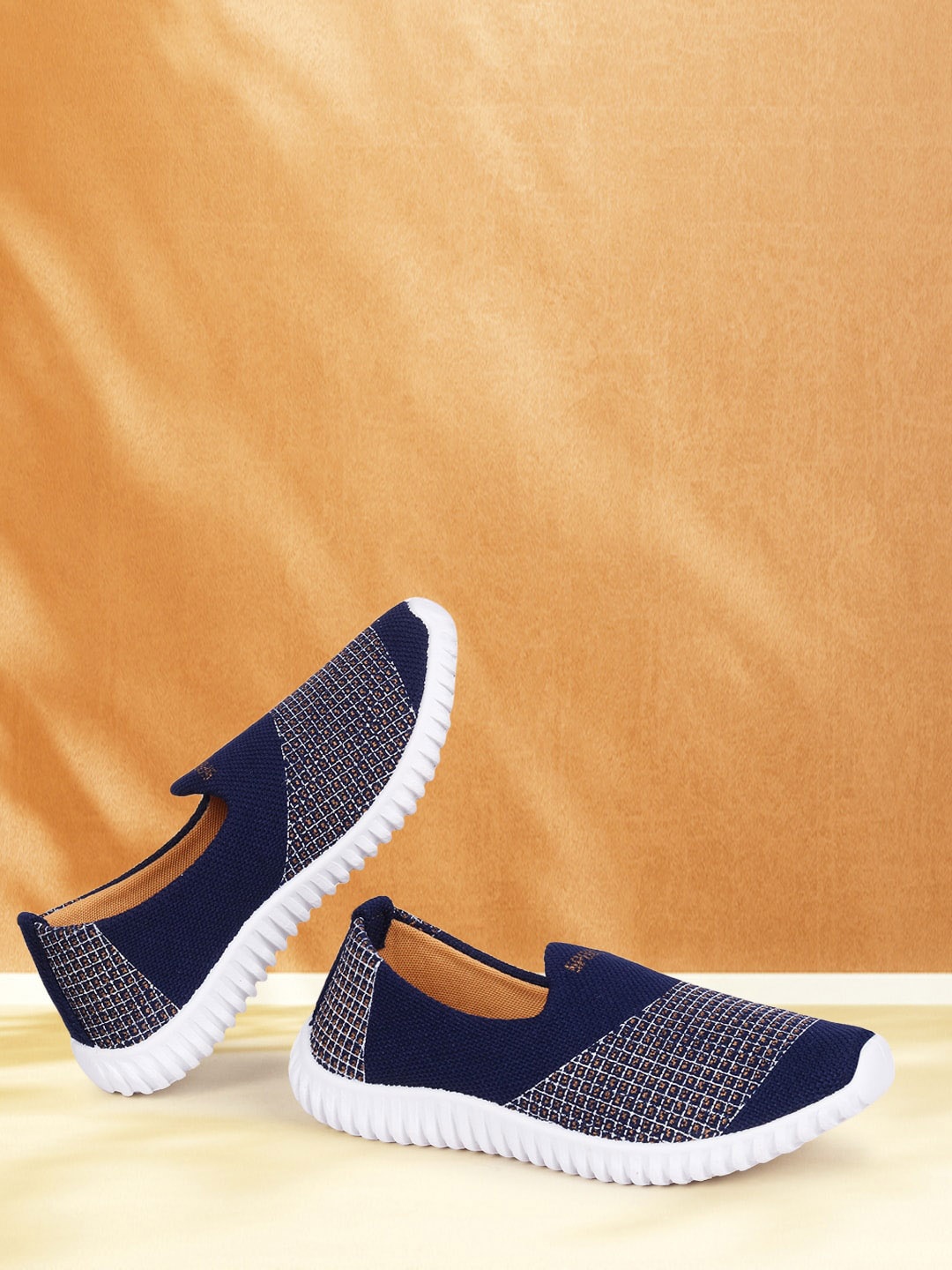 

Longwalk Women Blue Woven Design Slip-On Sneakers
