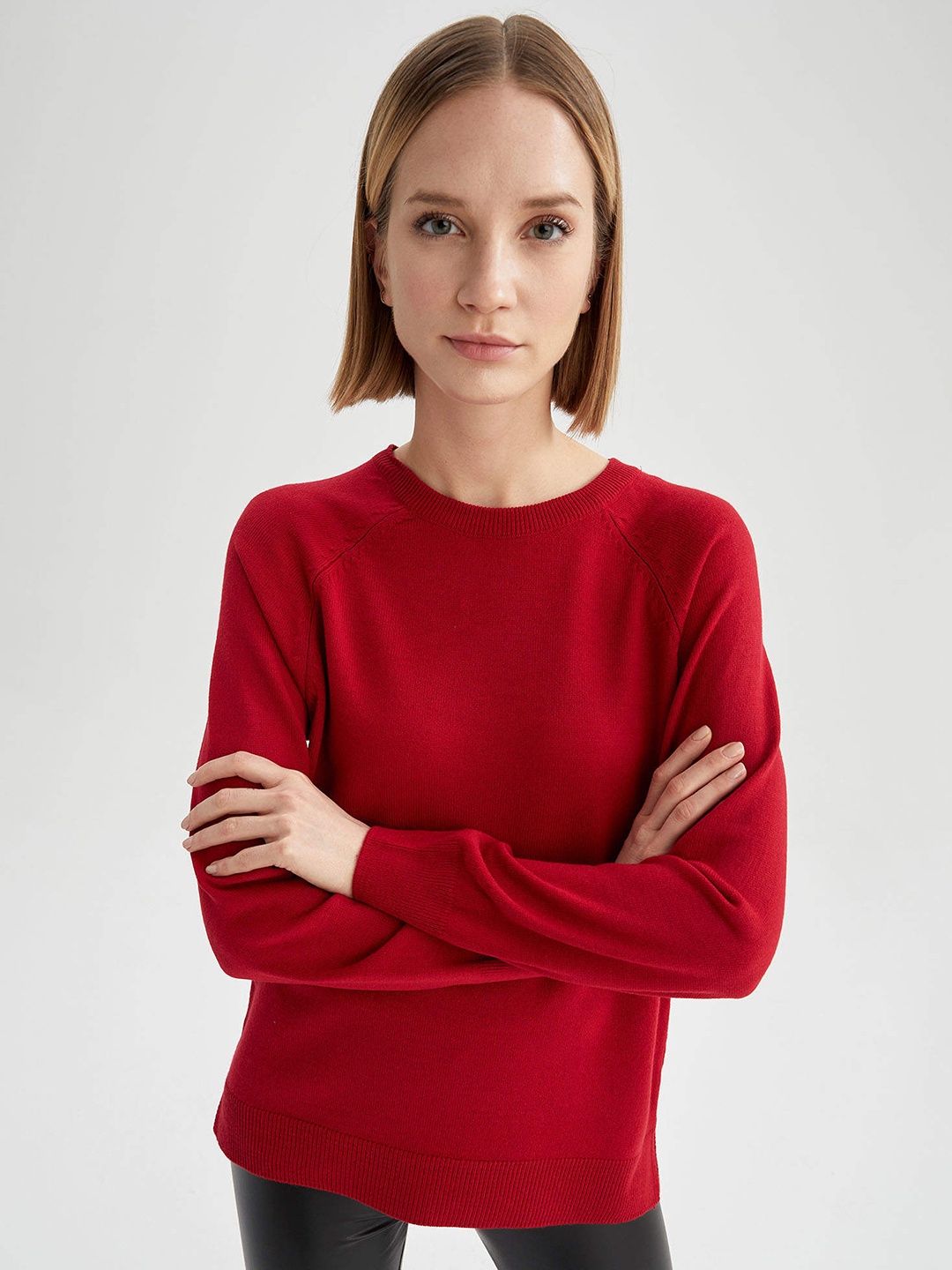 

DeFacto Women Red Acrylic Pullover