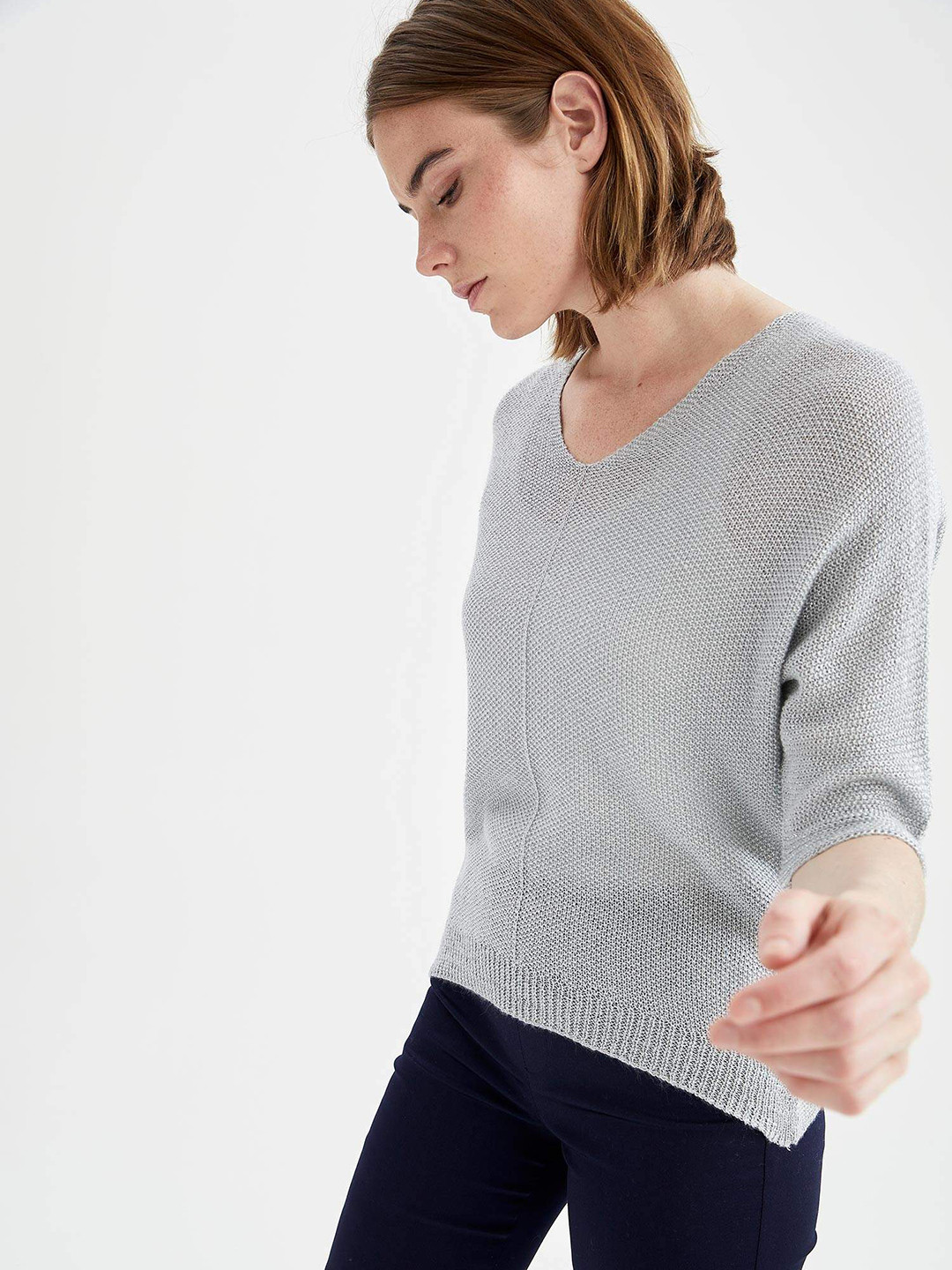 

DeFacto Women Blue Speckled Pullover