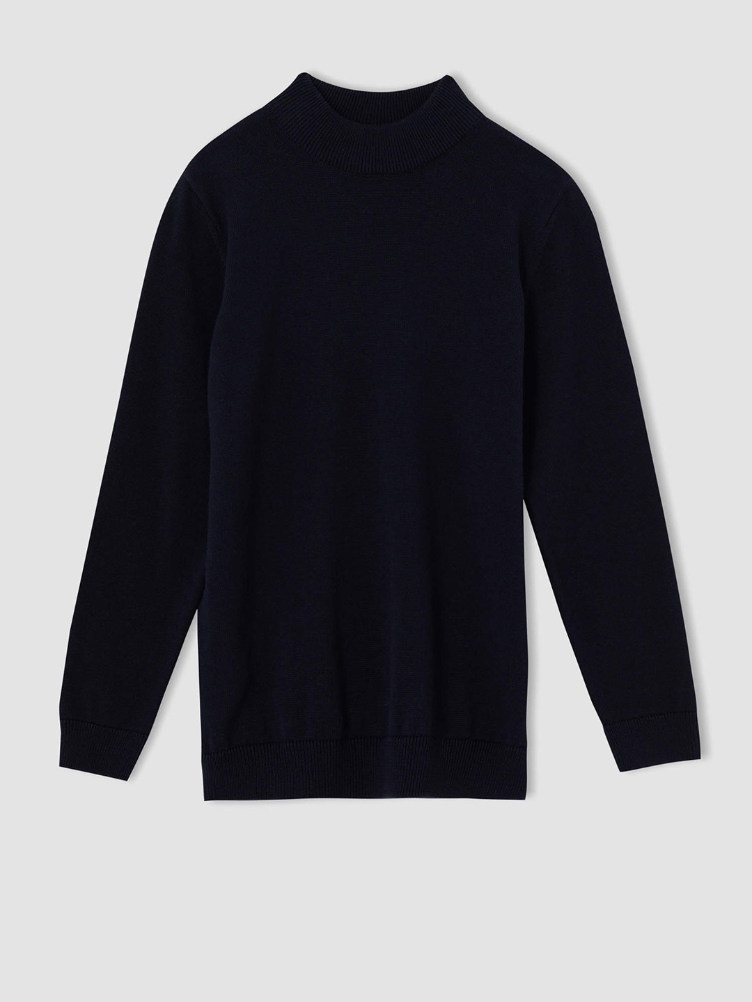 

DeFacto Boys Navy Blue Pure Cotton Solid Slim Fit Pullover