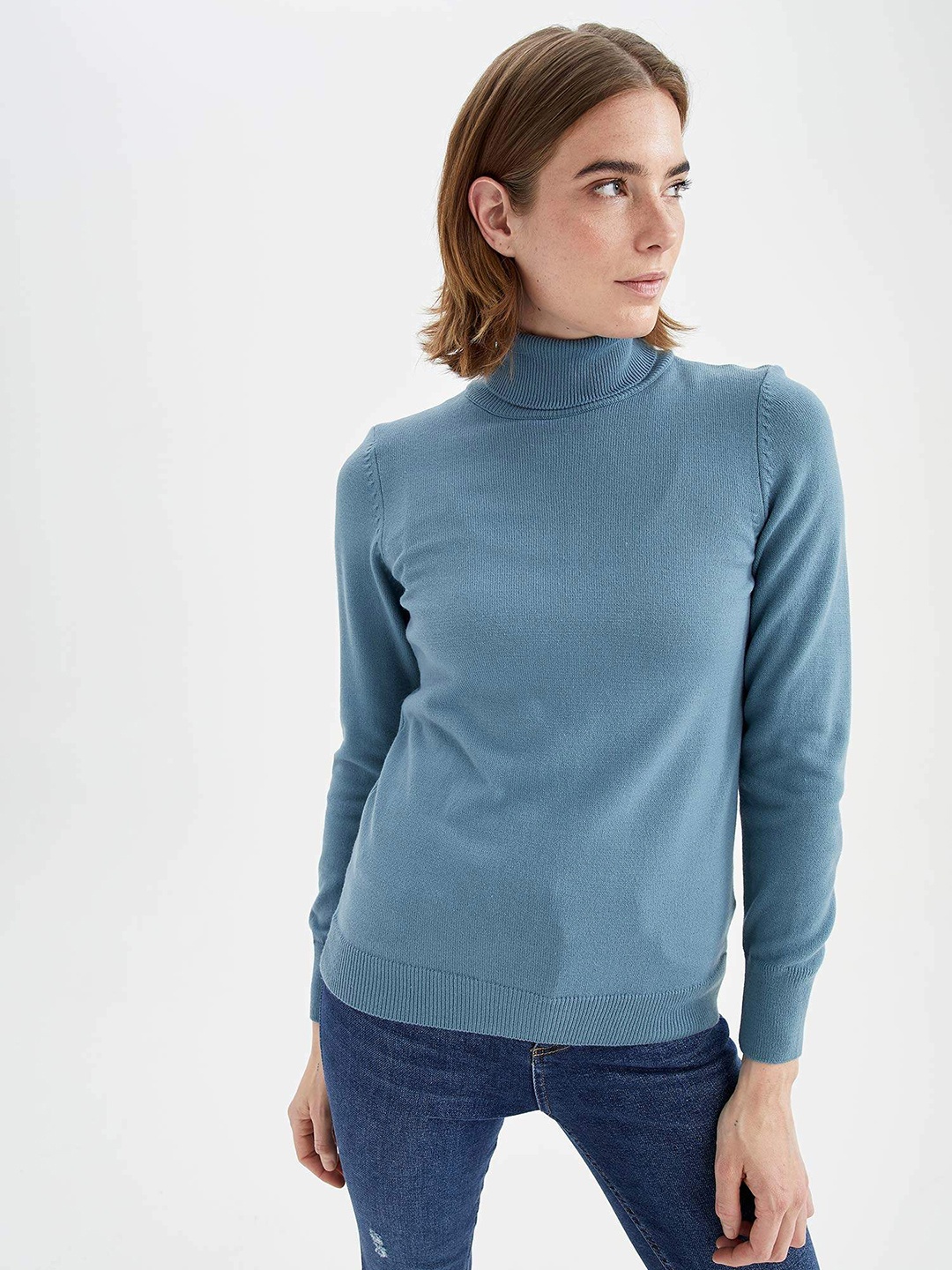 

DeFacto Women Blue Acrylic Pullover