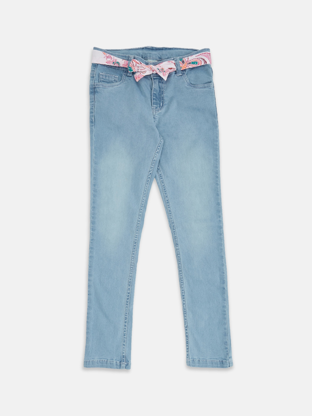 

Pantaloons Junior Girls Blue Pure Cotton Light Fade Jeans