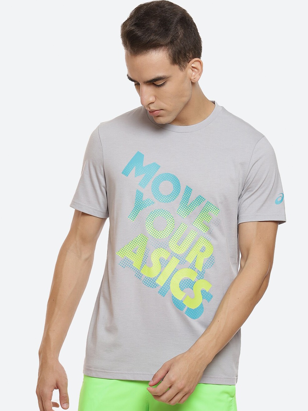 

ASICS M Heritage Front Graphic 2 Men Grey Graphic Printed T-shirt