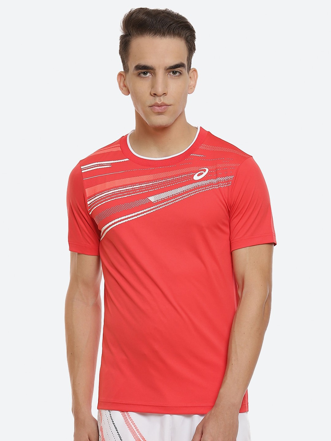 

ASICS Men Red COURT GRAPHIC SS Tennis T-shirt