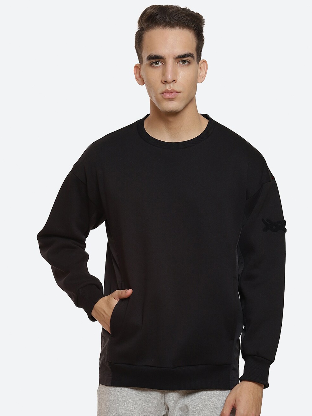 

ASICS Men M Brushed French Terry Cotton Running T-shirt, Black