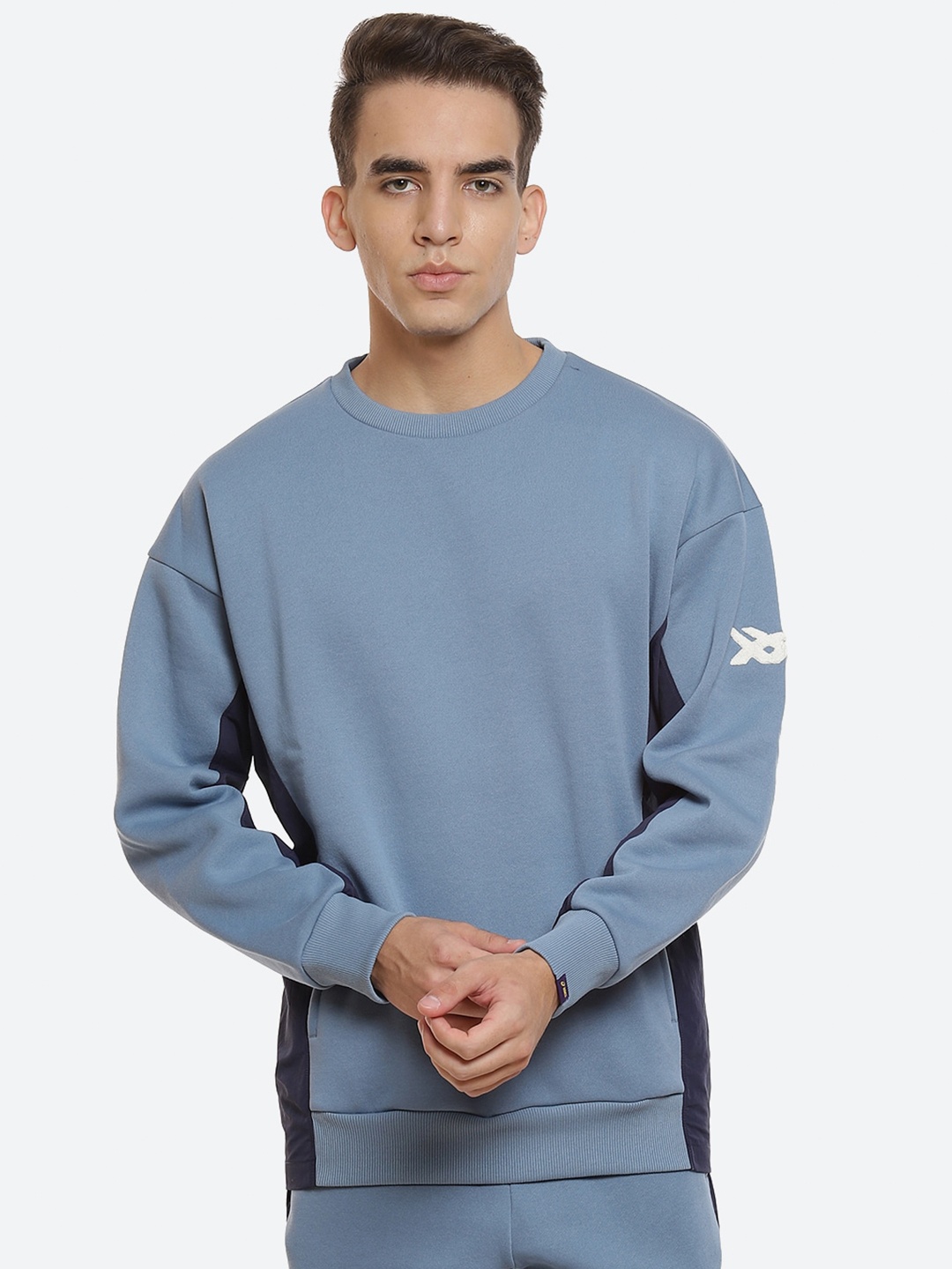 

ASICS Men Blue M Brushed French Terry Crew Round Neck Walking Sweatshirt