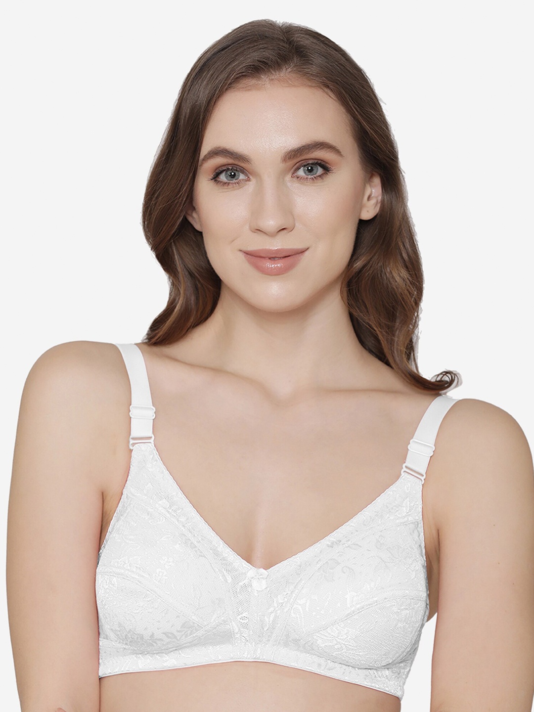 

Kalyani White Floral Lace Everyday Bra