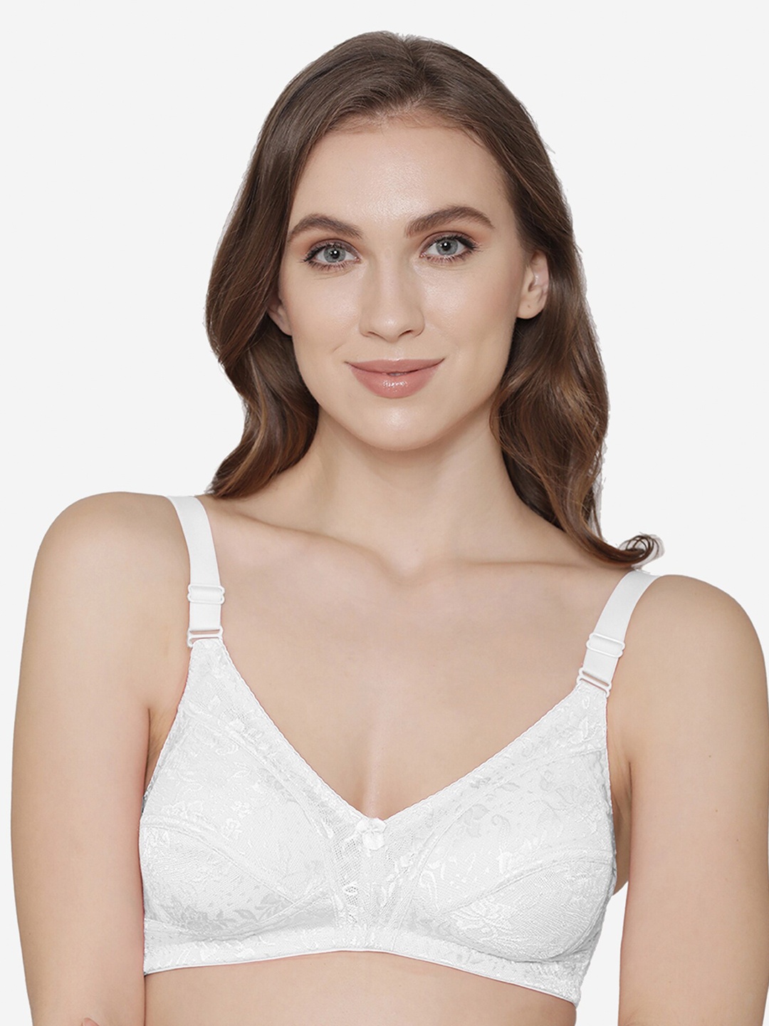 

Kalyani White Floral Everyday Bra