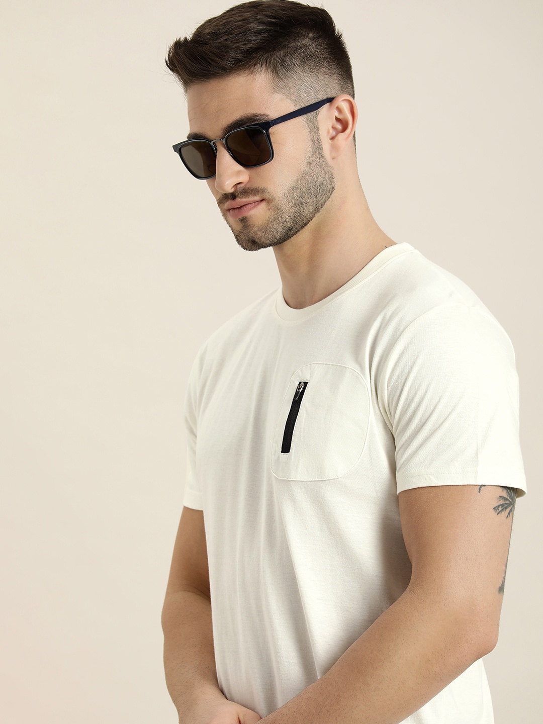 

Moda Rapido Men Beige Pure Cotton T-shirt