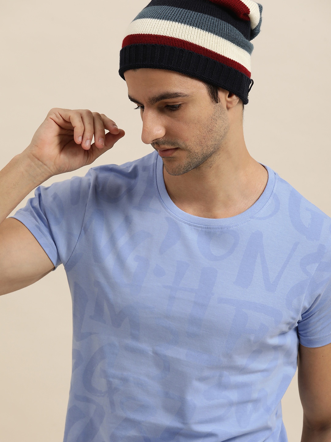 

Moda Rapido Men Blue Printed Casual T-shirt