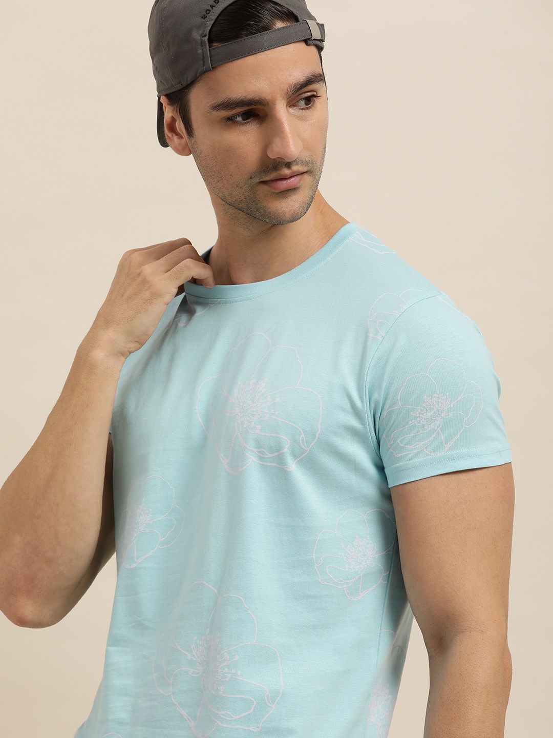 

Moda Rapido Men Blue Floral Printed Casual T-shirt