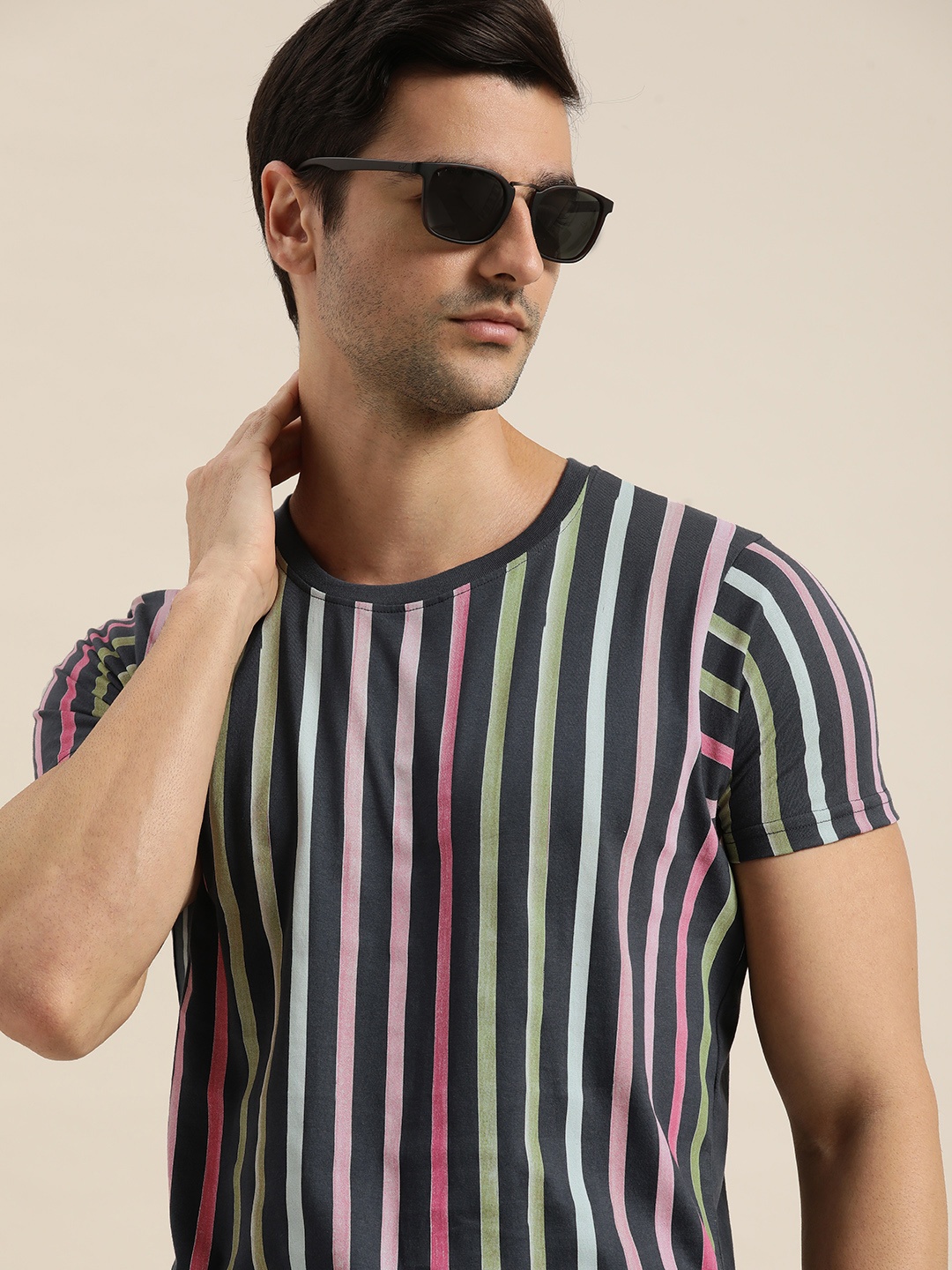 

Moda Rapido Men Multicoloured Striped Casual T-shirt, Multi
