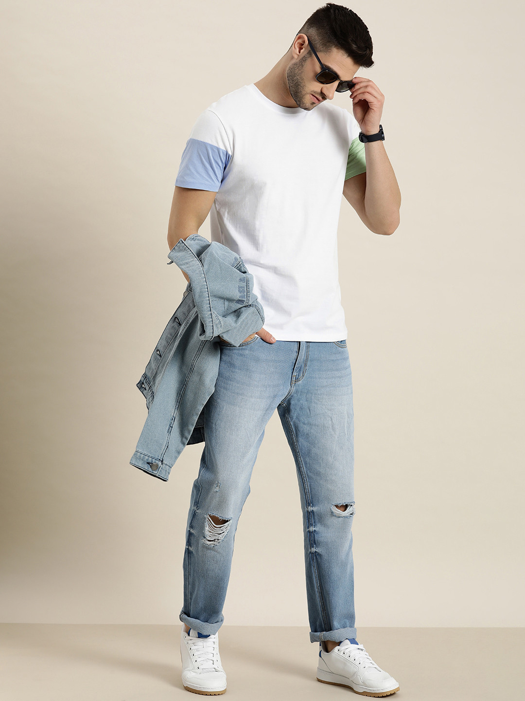 

Moda Rapido Men White Solid Pure Cotton T-shirt