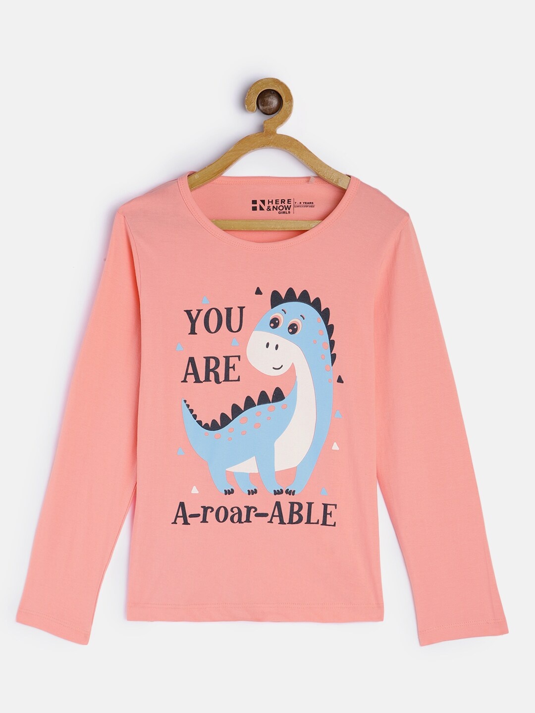 

HERE&NOW Girls Pink Printed T-shirt