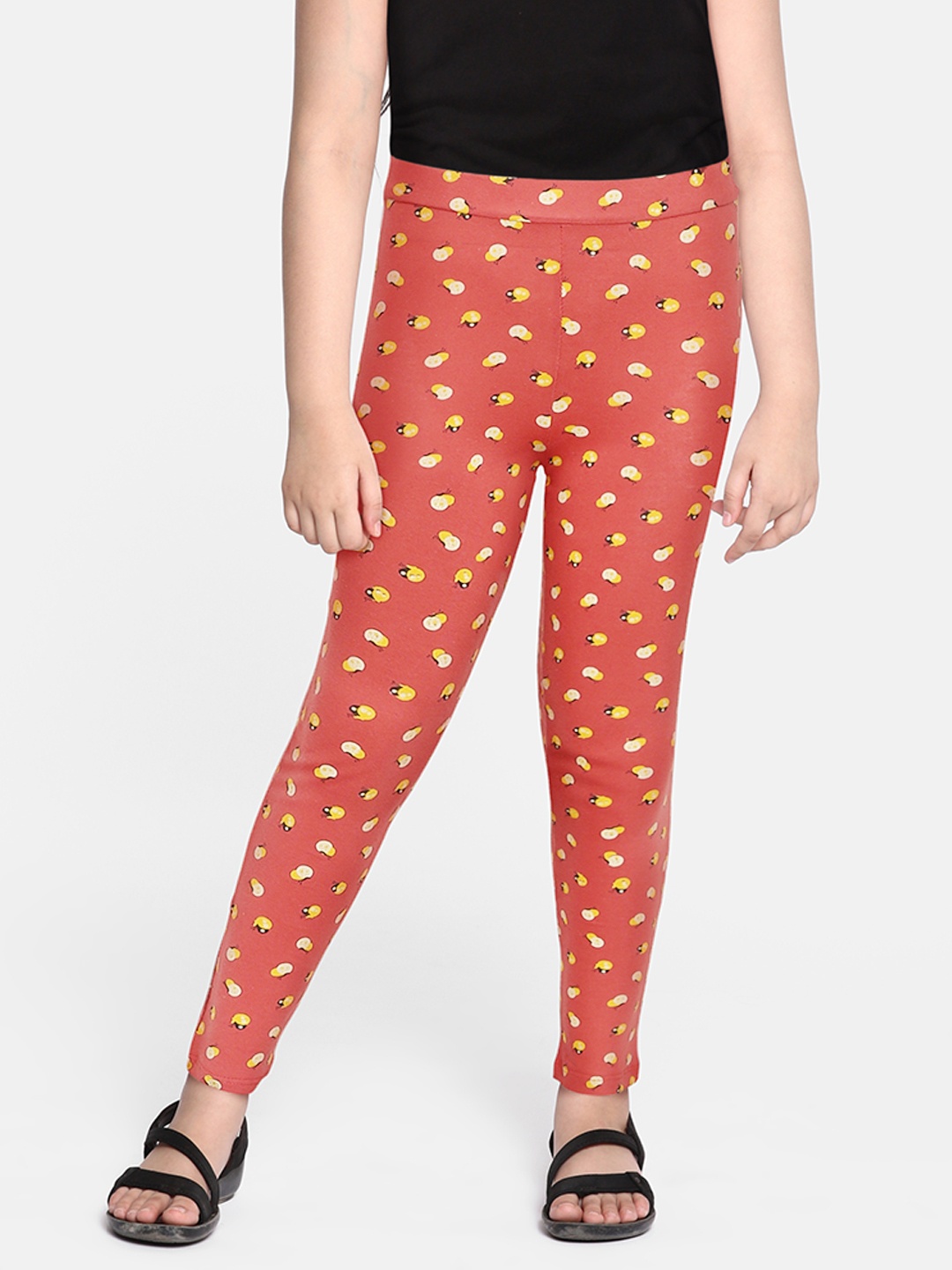 

HERE&NOW Girls Pink Printed Leggings